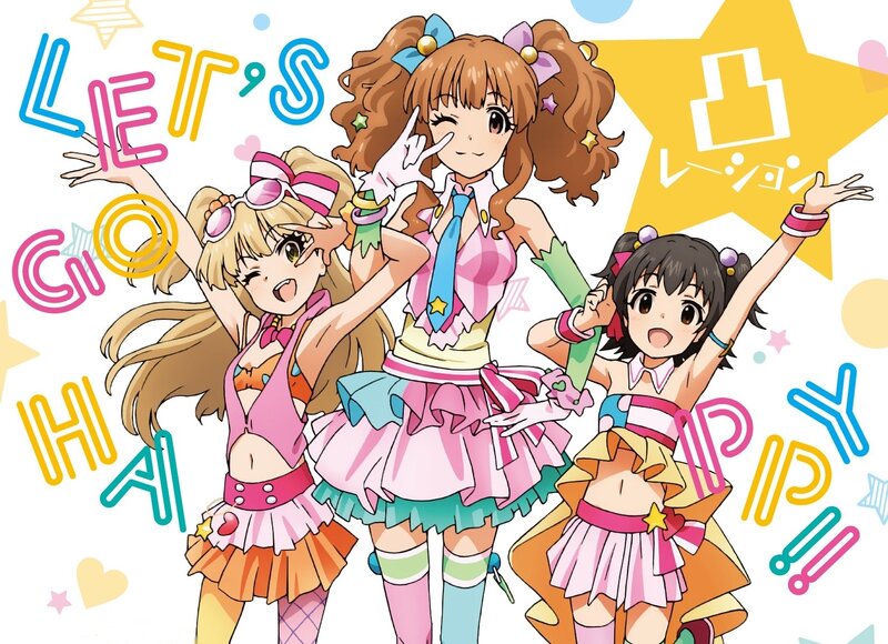 Three Anime Girls Dancing — Pink, Happy, Energetic