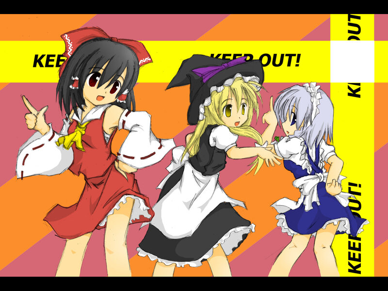 Three Anime Girls Dancing — Yellow