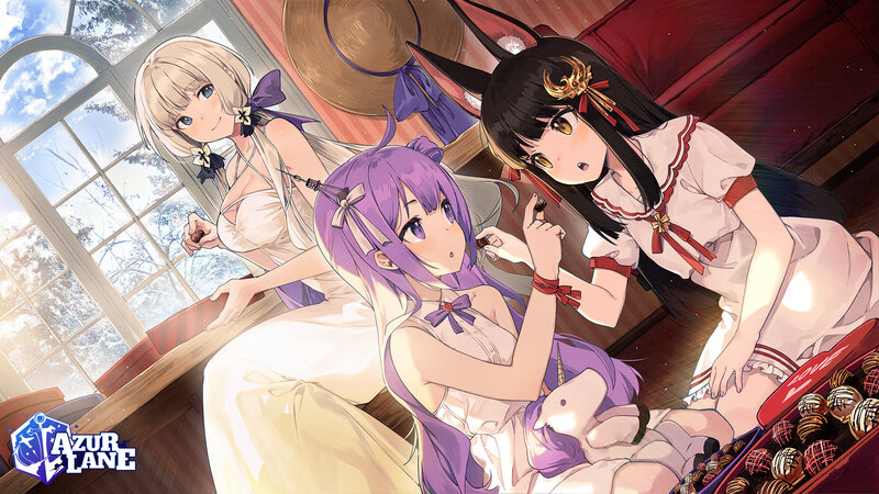 Three Anime Girls Eating Candy