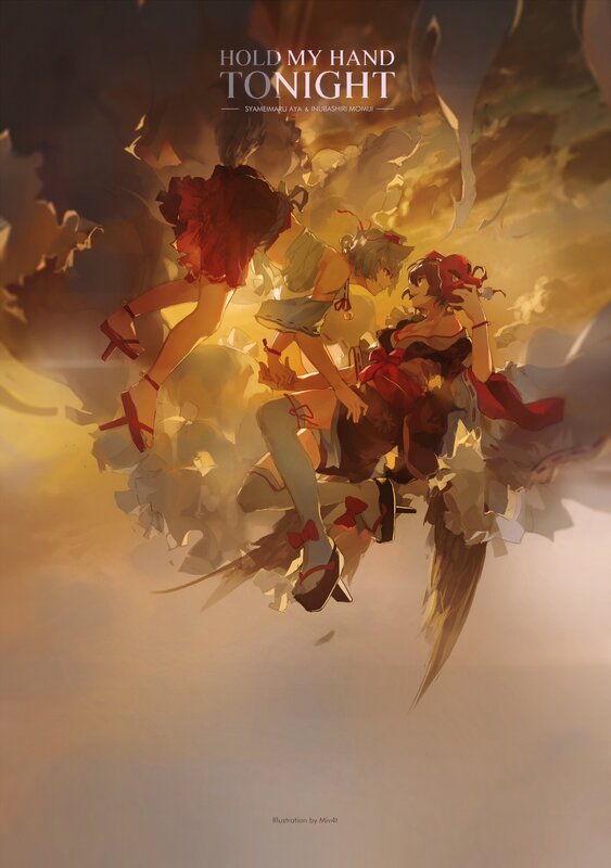 Three Anime Girls Floating