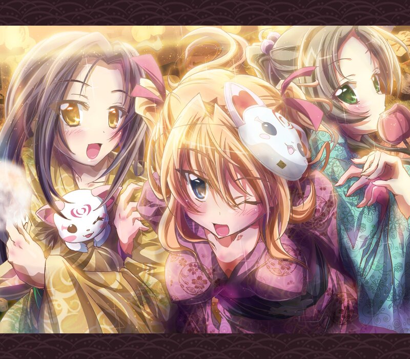 Three Anime Girls — Gold
