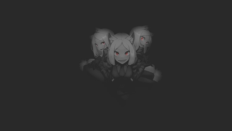 Three Anime Girls — Gray, Mysterious