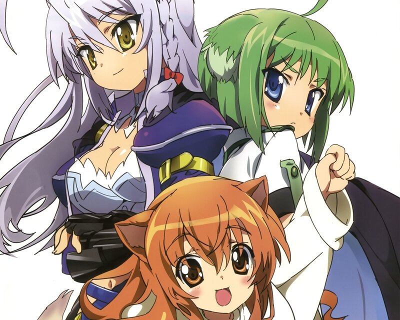 Three Anime Girls — Green, Energetic