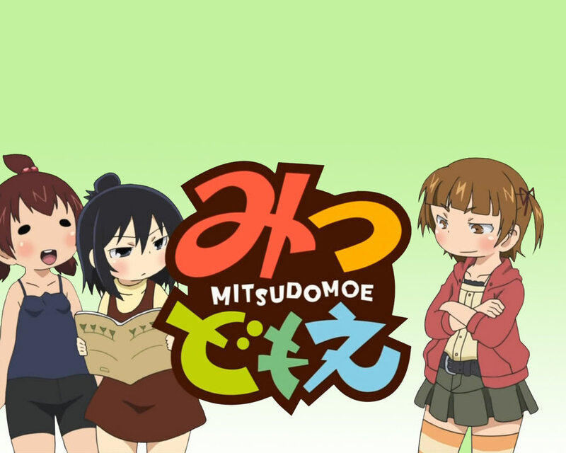 Three Anime Girls — Green, Playful