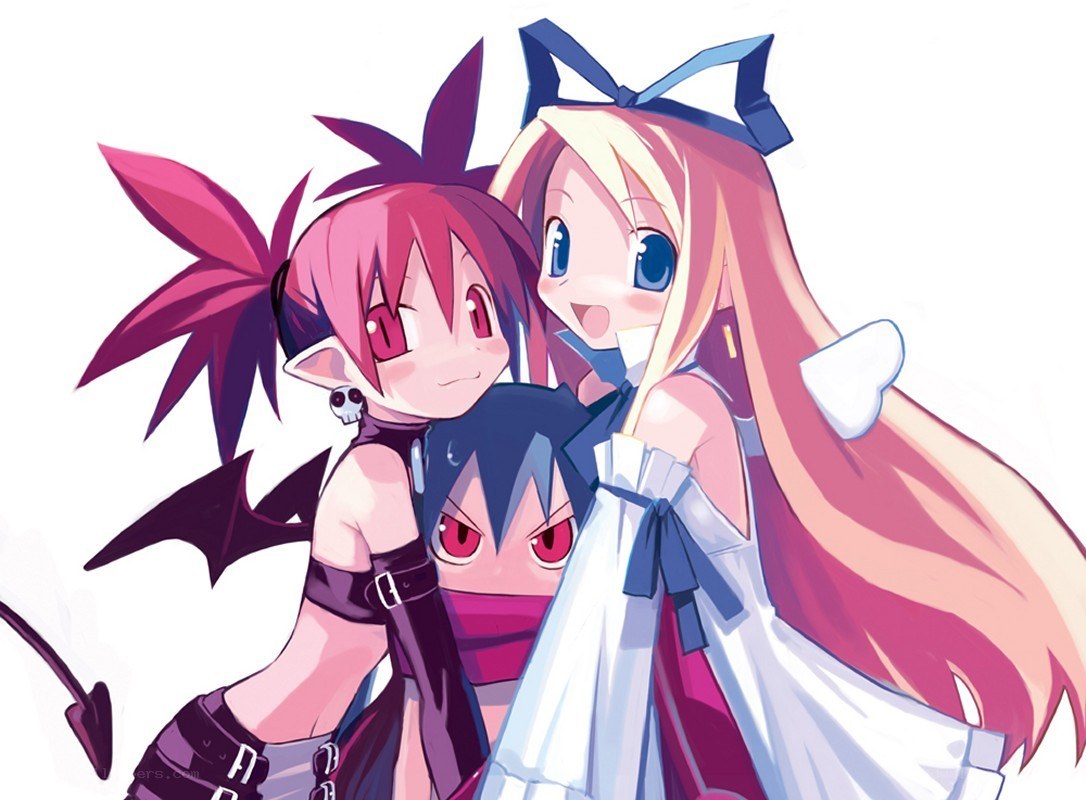 Three anime girls hugging