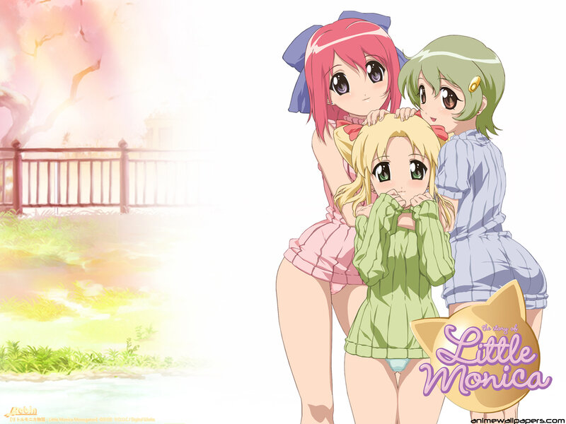 Three Anime Girls Hugging — Pink, Serene