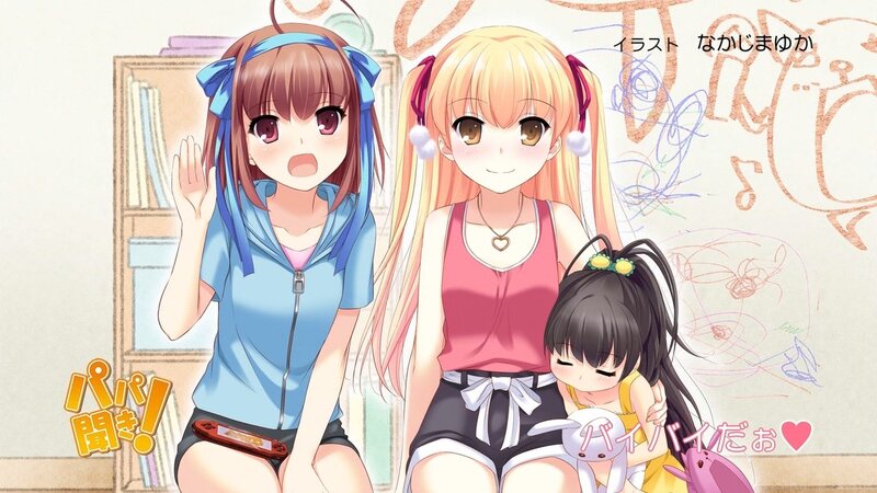 Three anime girls in a room