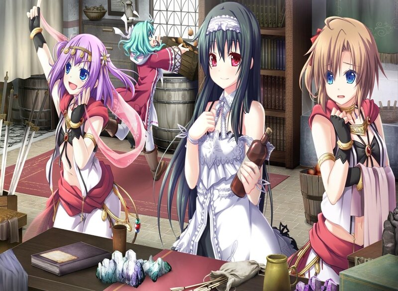 Three Anime Girls in a Room — Purple