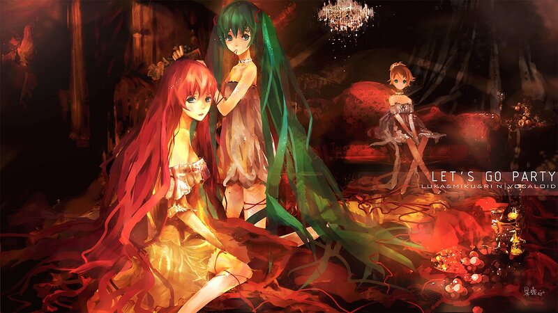 Three Anime Girls in a Room — Red