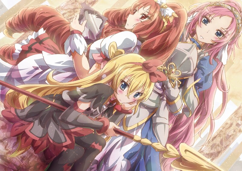 Three Anime Girls in Armor — Gold