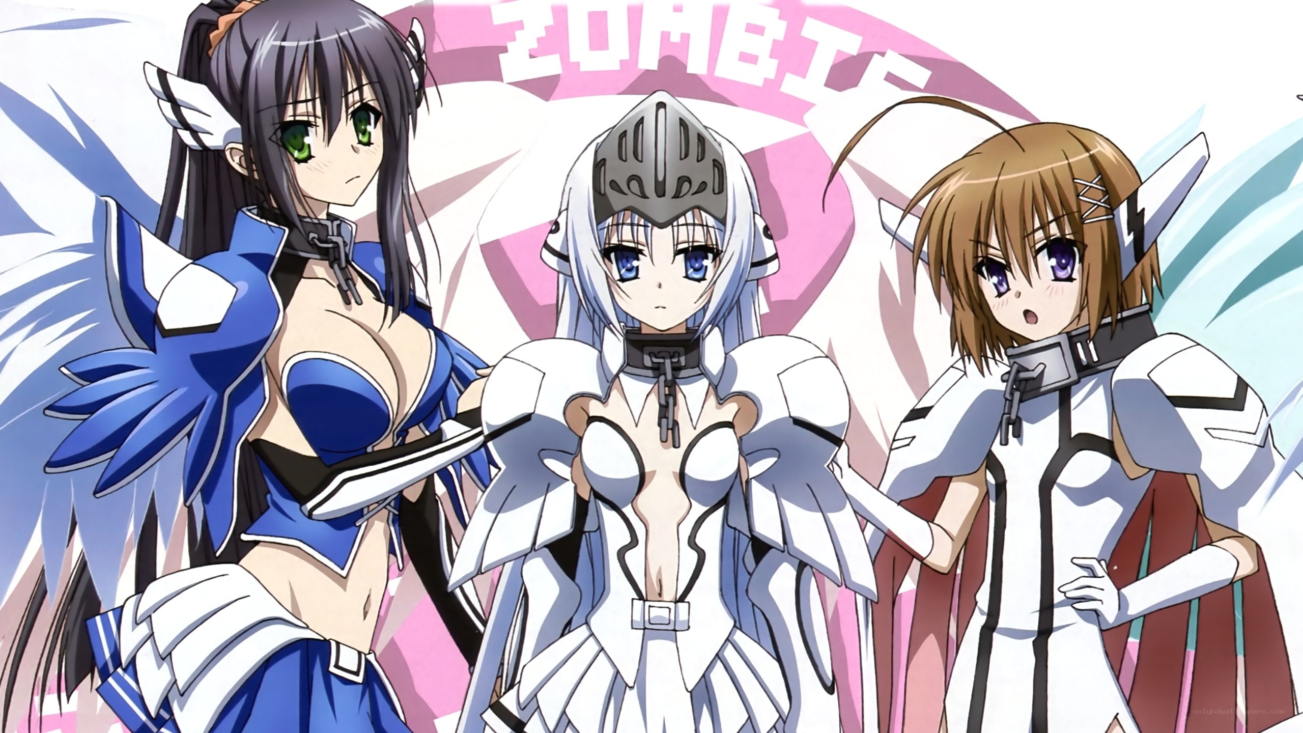 three anime girls in armor