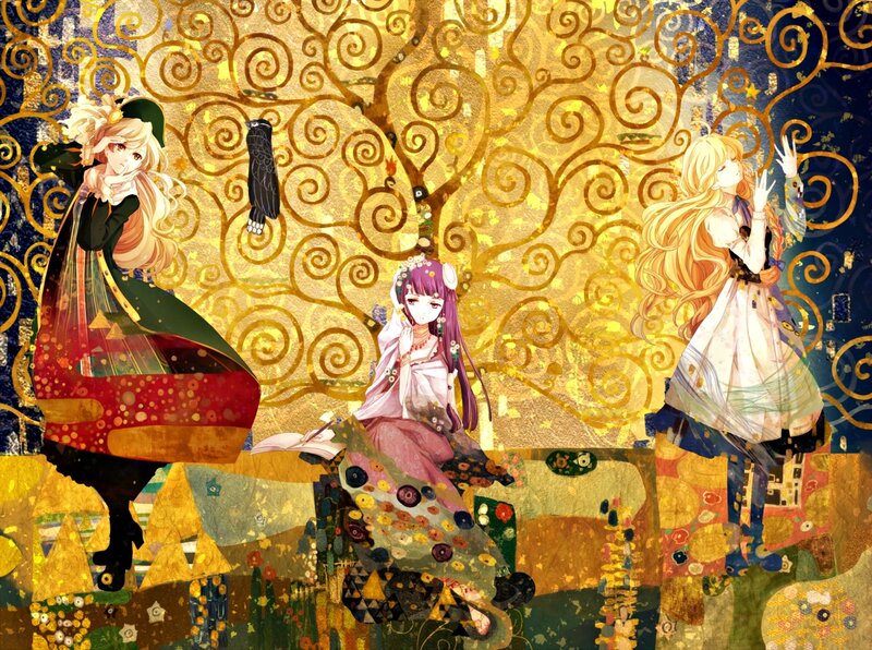 Three Anime Girls in Art
