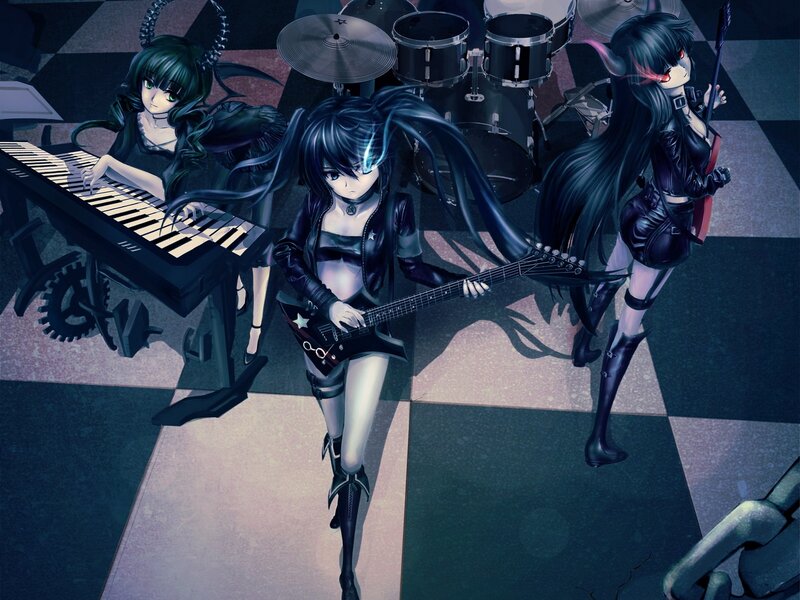 Three Anime Girls in Band