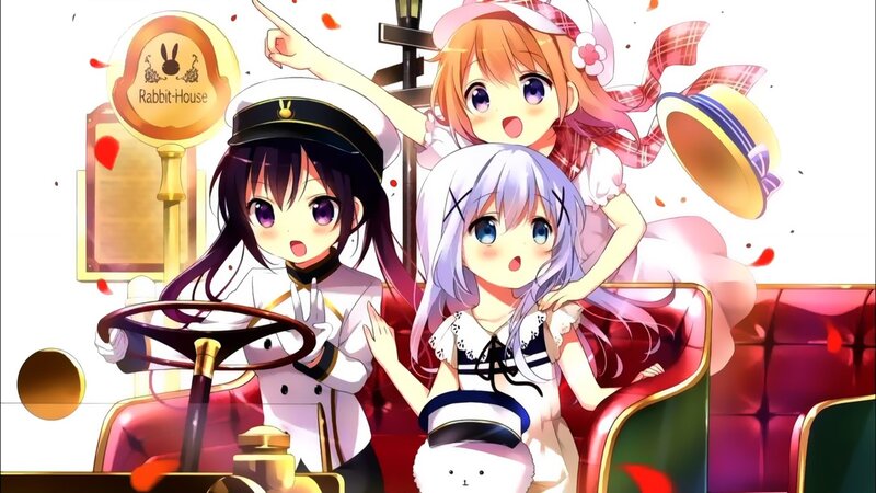 Three Anime Girls in Car