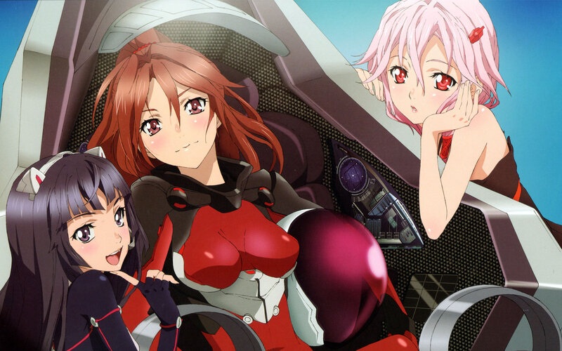 Three Anime Girls in Cockpit