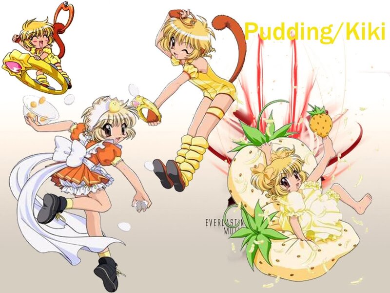 Three Anime Girls in Costumes — Yellow