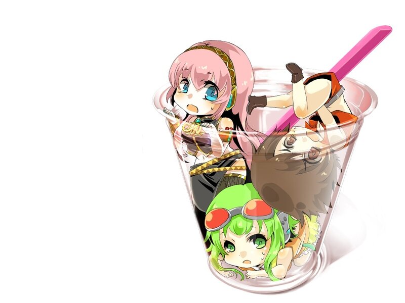Three Anime Girls in Cup