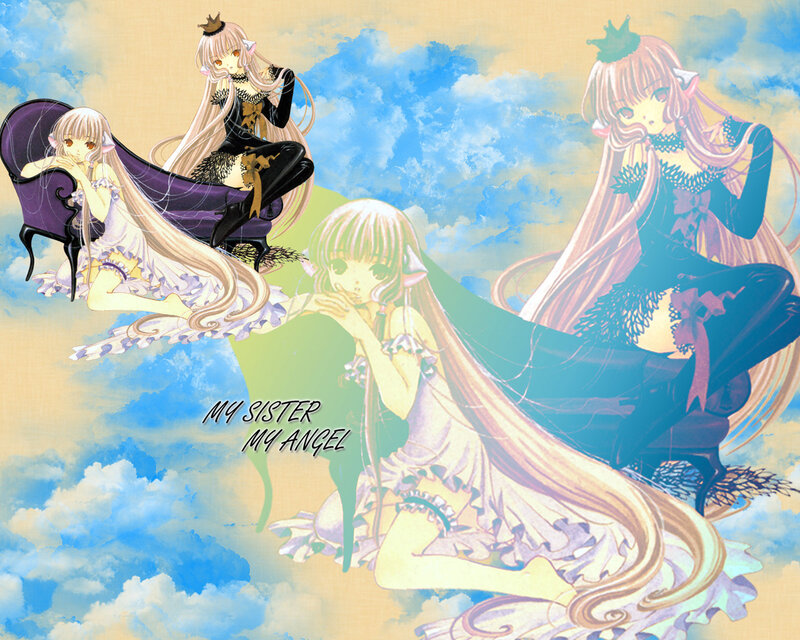 Three Anime Girls in Dresses — Blue, Dreamy