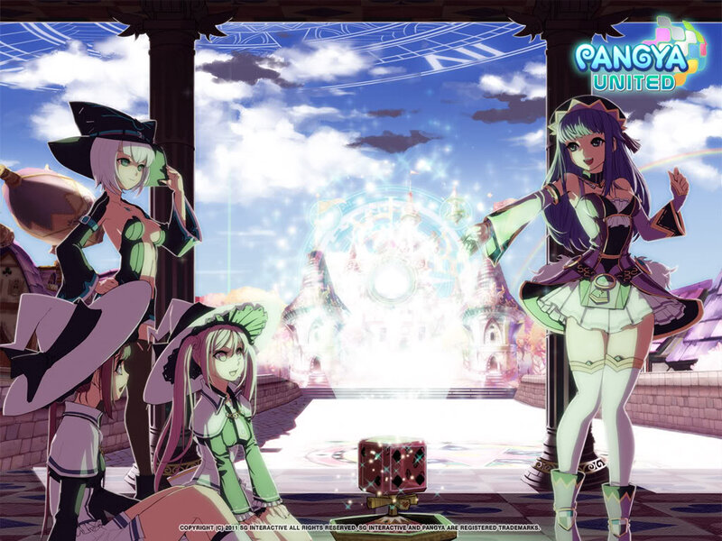 Three Anime Girls in Fantasy Setting