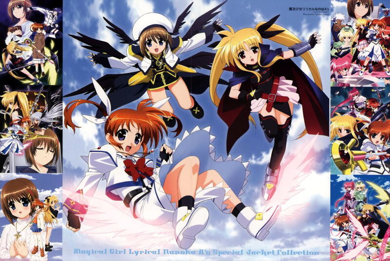 Three Anime Girls in Flight