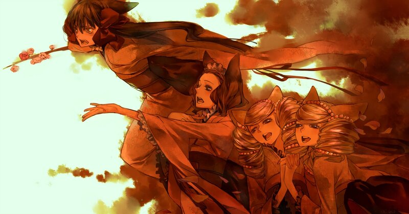 Three Anime Girls in Motion — Orange