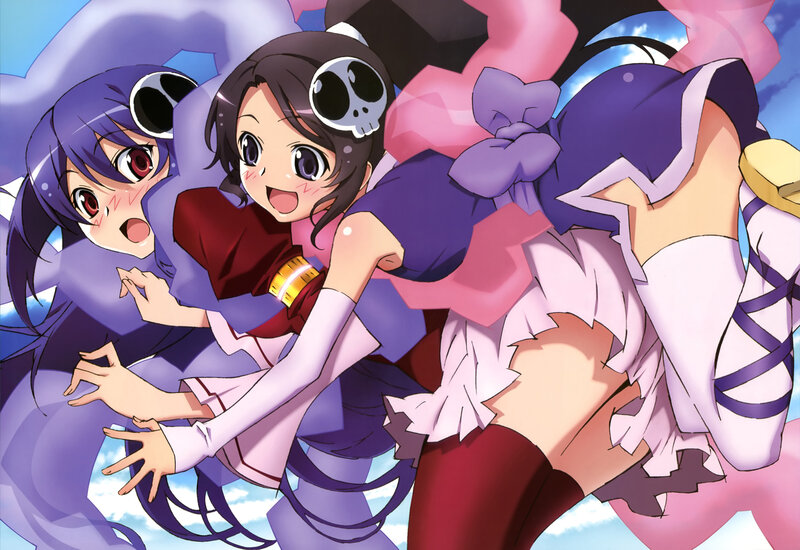 Three Anime Girls in Motion — Purple