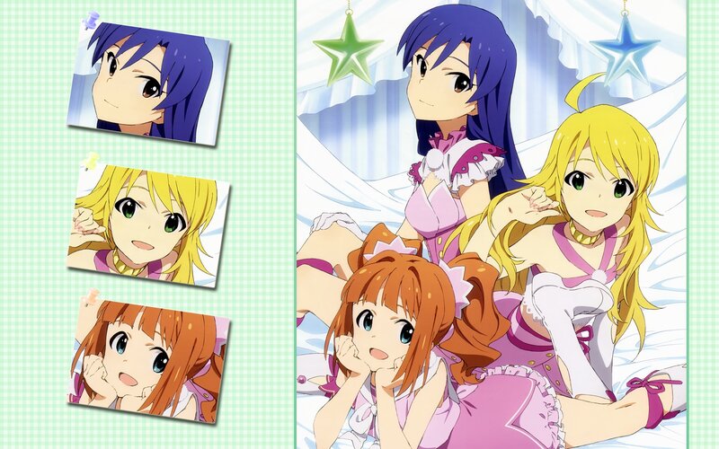 Three Anime Girls in Pink — Cheerful