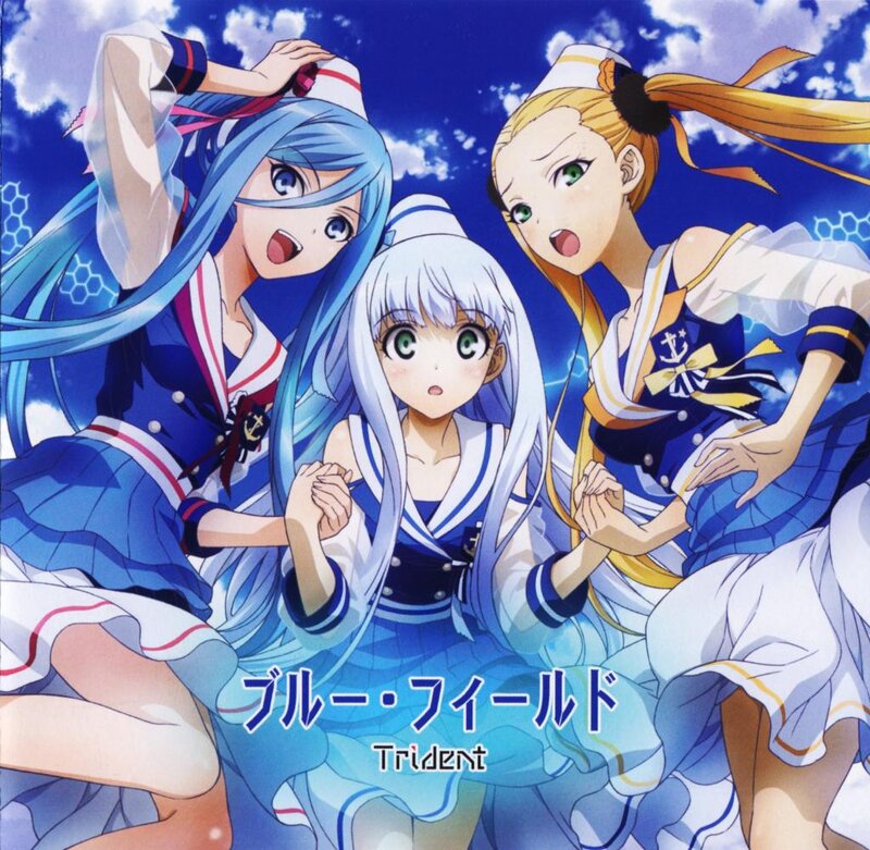 Three Anime Girls in Sailor Uniforms — Blue