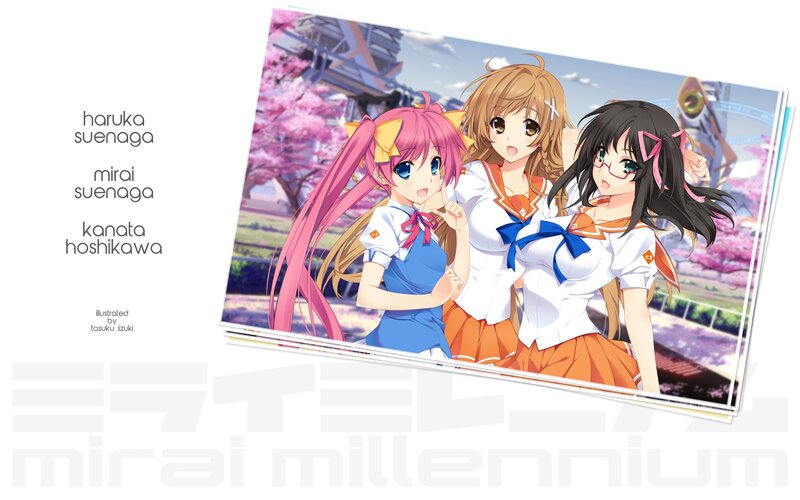 three anime girls in school uniforms