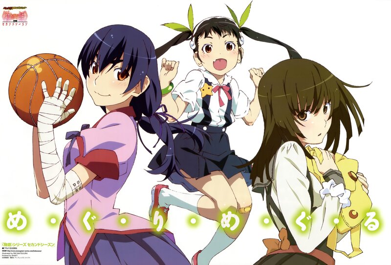Three anime girls in school uniforms