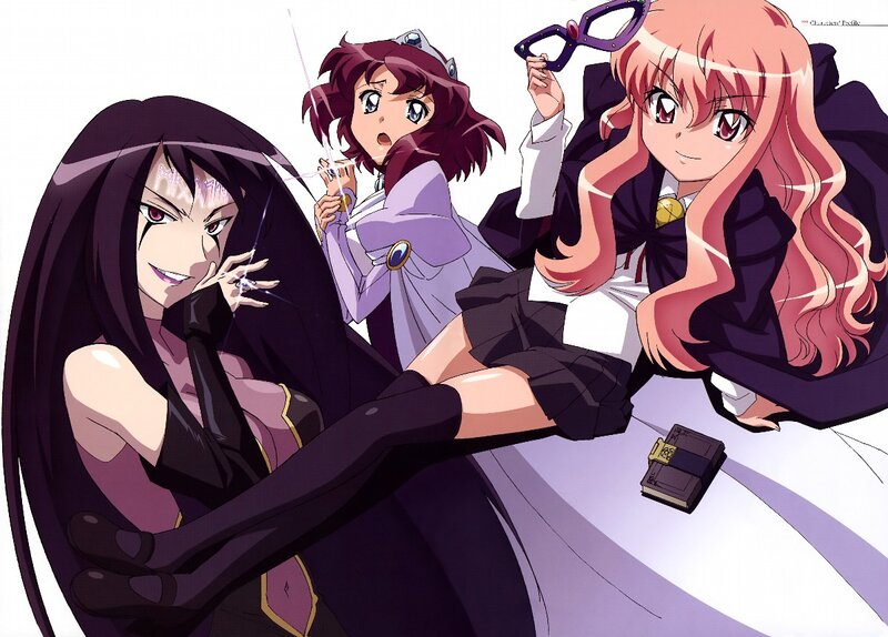 three anime girls in school uniforms