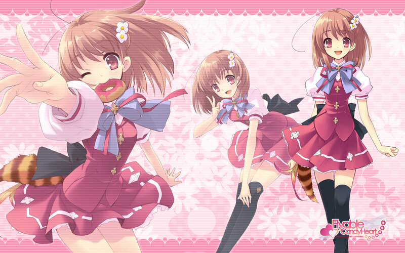 Three Anime Girls in School Uniforms — Pink