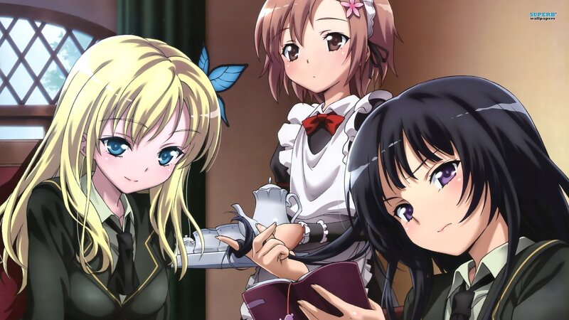 Three Anime Girls in Uniform — Black