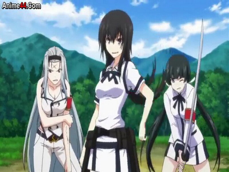 Three Anime Girls in Uniform — Green