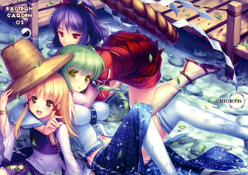 Three Anime Girls in Water