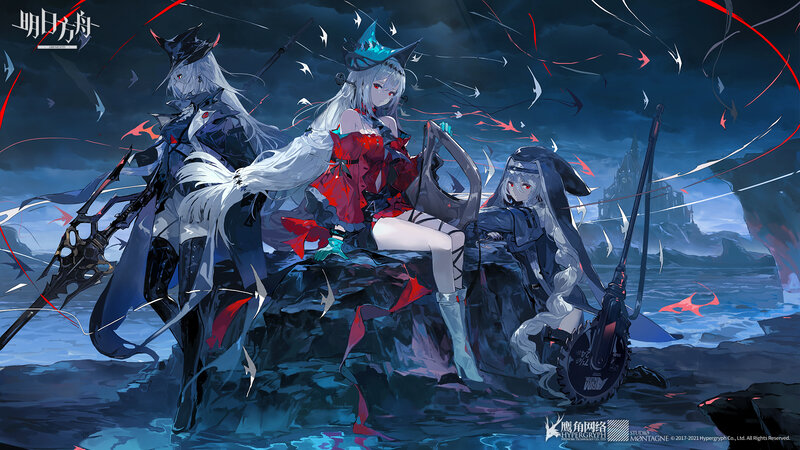 Three Anime Girls on Rocks