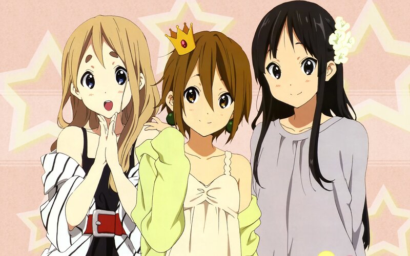 Three Anime Girls — Pink, Cheerful, Crown