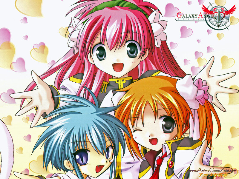 Three Anime Girls — Pink, Cheerful