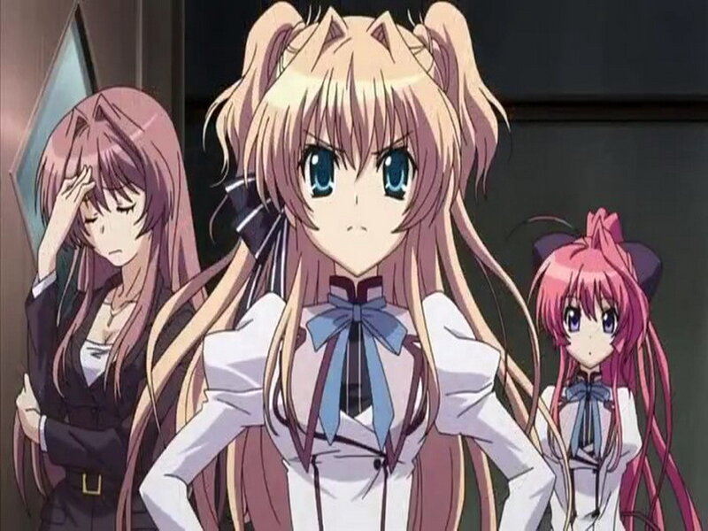 Three Anime Girls — Pink, Dramatic