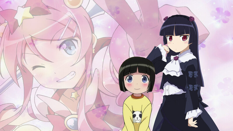 Three Anime Girls — Pink, Dreamy, Pink Hair