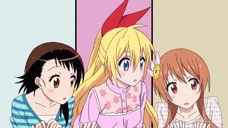 Three Anime Girls — Pink, Innocent, Blonde Hair