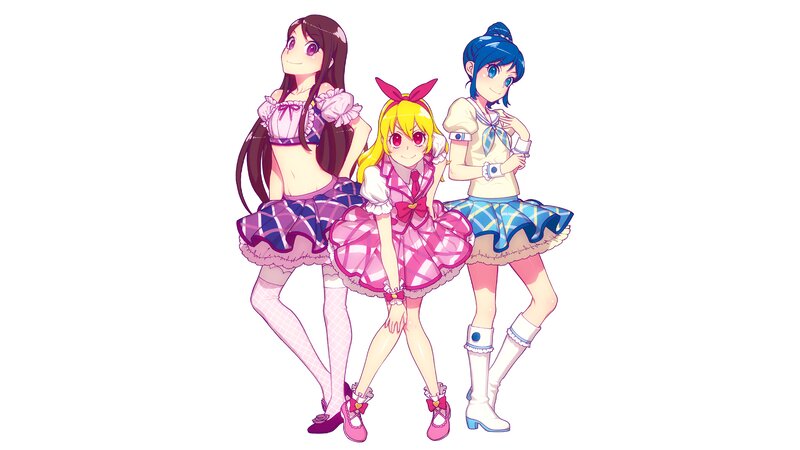 Three Anime Girls — Pink, Playful, Dresses