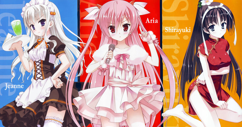 Three Anime Girls — Pink, Playful, Microphone