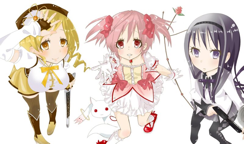 Three Anime Girls — Pink, Playful, Swords