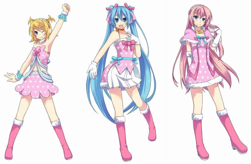 Three Anime Girls — Pink, Playful