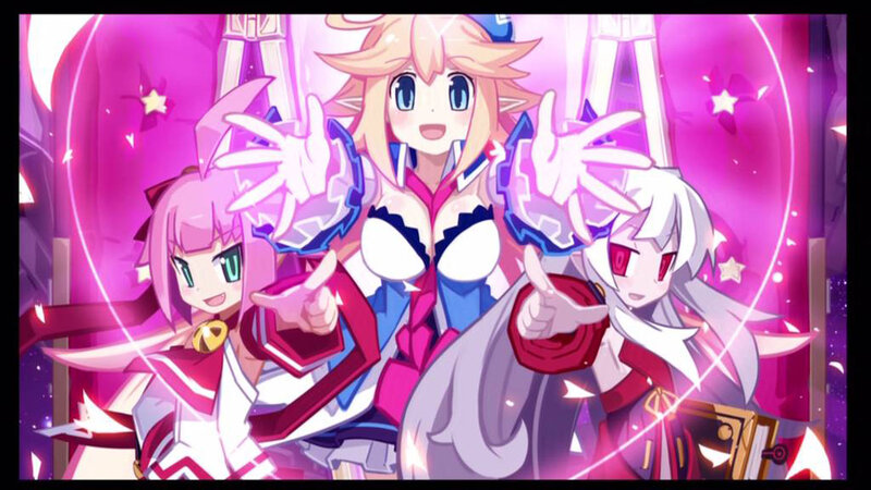 Three Anime Girls Posing — Pink, Energetic, Stars