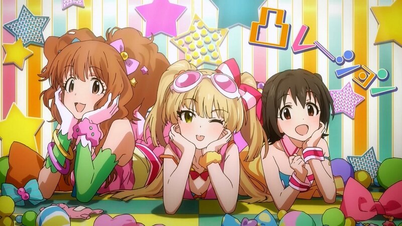 Three Anime Girls Posing — Pink, Playful, Stars