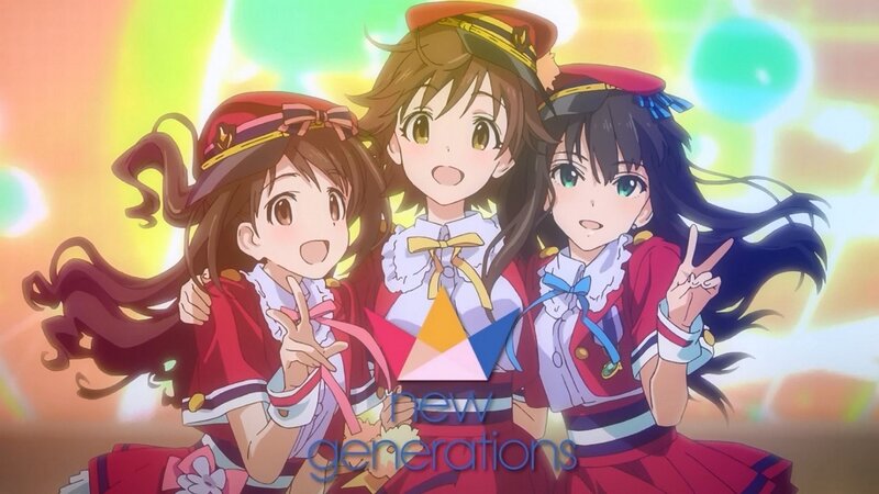 Three Anime Girls Posing — Red