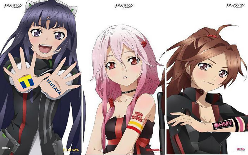 Three Anime Girls — Purple, Cheerful, Cat Ears