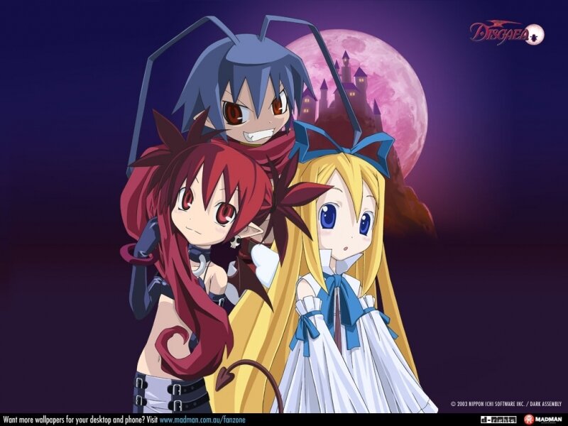 Three Anime Girls — Purple, Dramatic